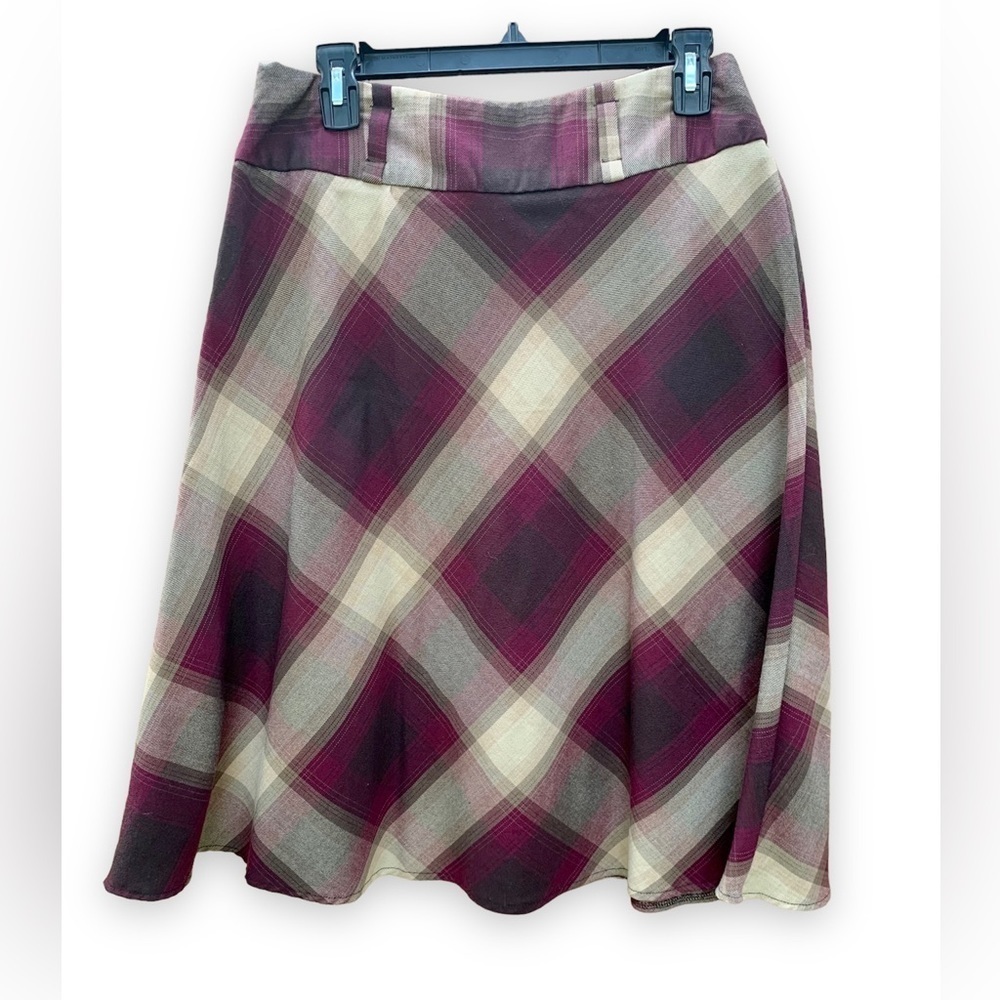 DRESS Barn PLAID ALINE ACADEMIA COLLEGIATE HIGH WAIST KNEE LENGTH SKIRT SZ 8 EUC - Picture 2 of 5